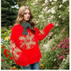 Christmas Deer Snowflakes Knit Sweater Pullover Round Neck Christmas Elk - EX-STOCK CANADA
