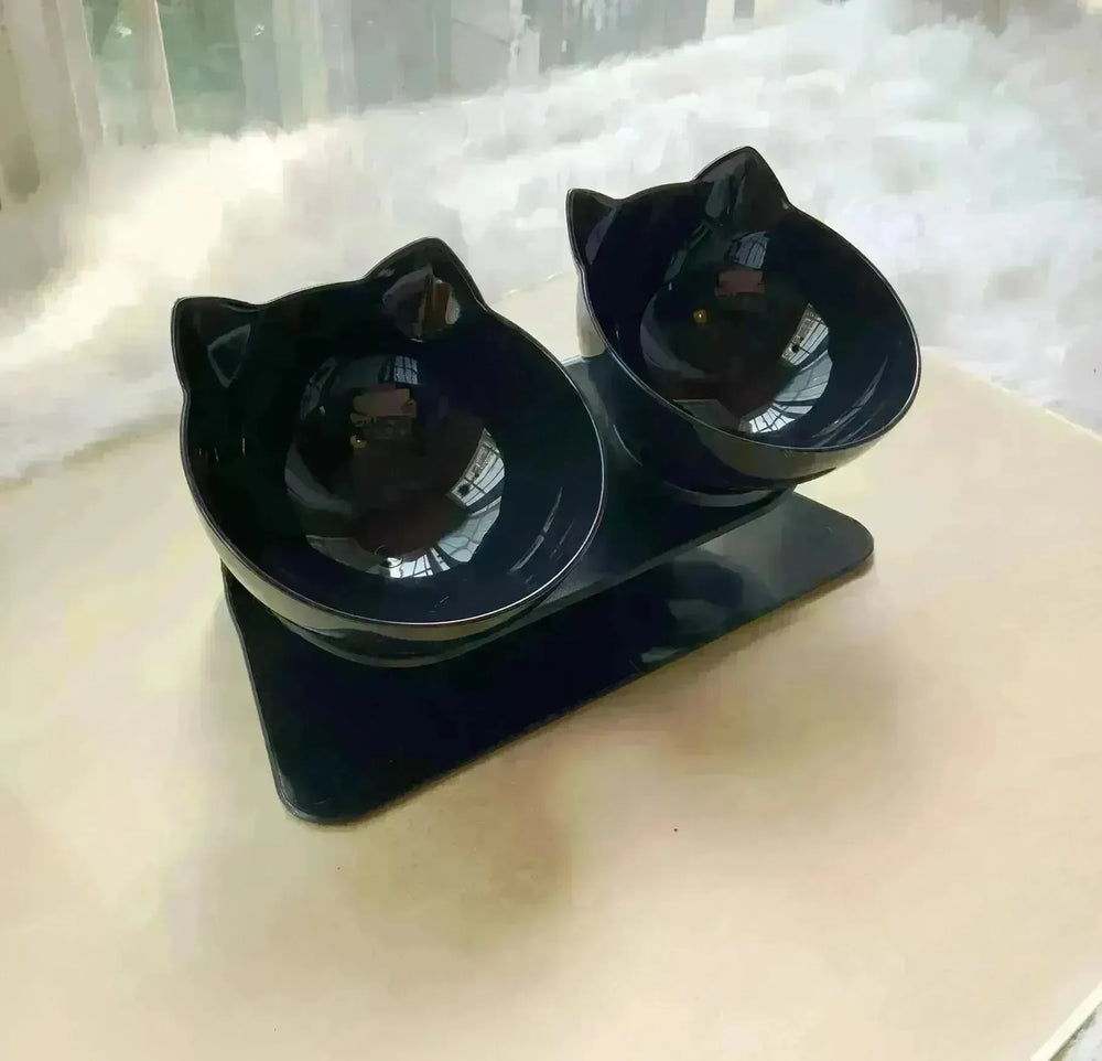Elevated Double Food Bowl  for Pets Cat Dog Food and water Bowl - EX-STOCK CANADA