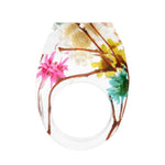 Bosque de resina de flores secas anillo epoxi de flores secas hechas a mano