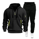 Men's pocket Half Zipper Hoodie Sweatshirt Pullover Sportswear