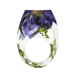 Bosque de resina de flores secas anillo epoxi de flores secas hechas a mano