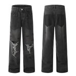 Pocket Design Loose Denim Straight-leg Trousers Men Jeans - EX-STOCK CANADA