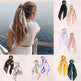 Cute Hair Silk Bow Scrunchie Vintage Satin Scarf Scrunchie - EX-STOCK CANADA