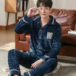 Flannel warm and thickened men's pajamas - EX-STOCK CANADA