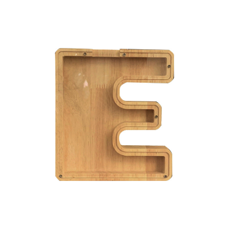 Wooden letter 'E' on a white background