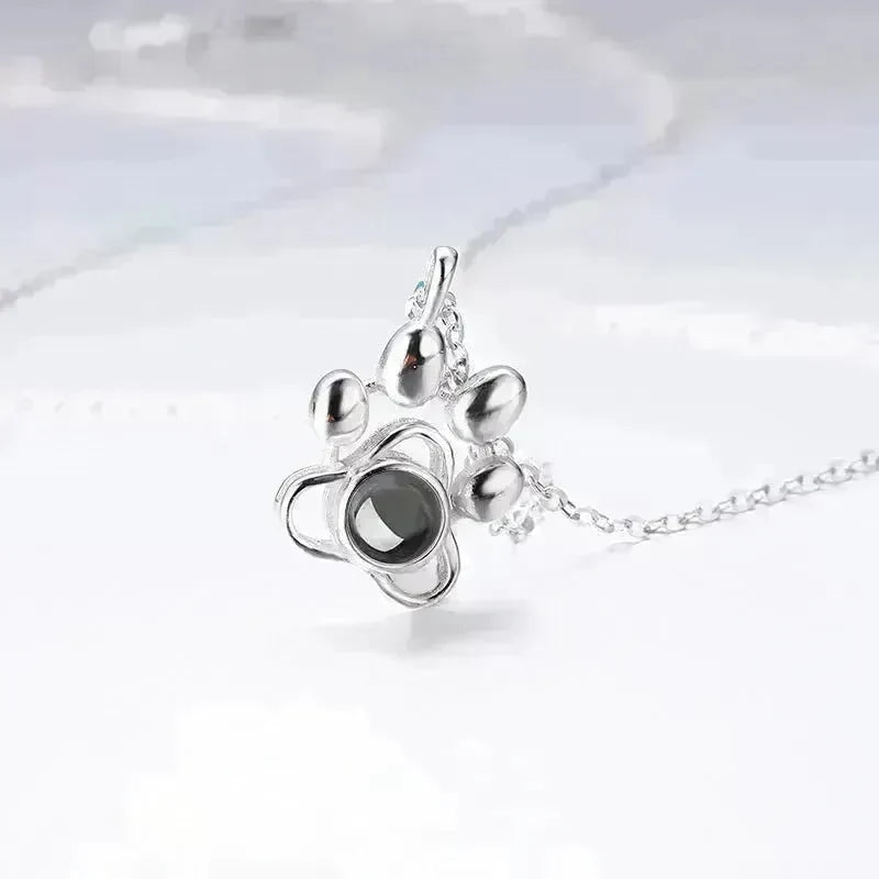 Cute Animal Dog Paw Personalized Custom Projection Necklace - EX-STOCK CANADA