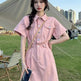 Women's Fashion Casual short sleeve Mini Denim Dress - EX-STOCK CANADA