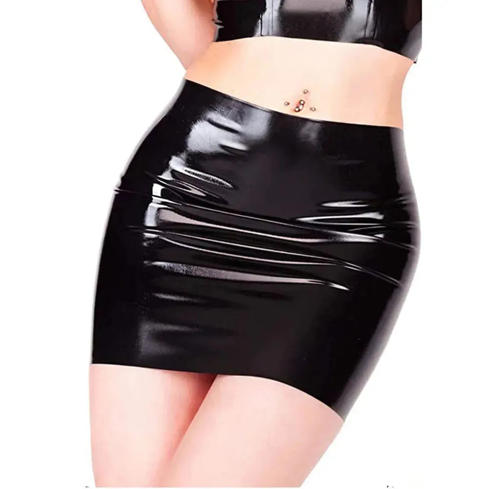 New Women's Sheath Tight Mini latex Hip Skirt - EX-STOCK CANADA