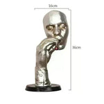 Retro Meditators Abstract Sculpture Man Smoking Cigar Face Statue. - EX-STOCK CANADA