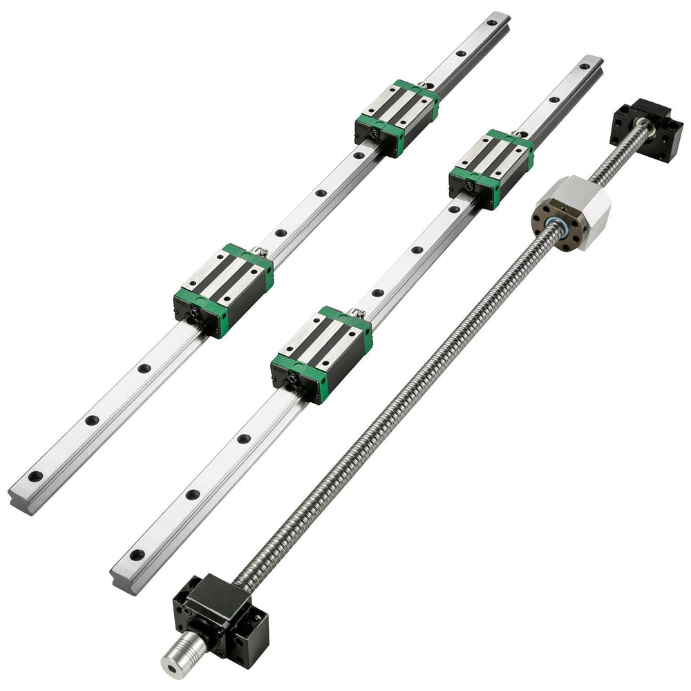 1Pcs RM1605-1000mm Ballscrew With BF12 BK12 Kit, Coupling, Slide Blocks Linear Guide Rail Set For DIY CNC Routers Lathes Mills EX-STOCK