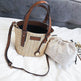 new summer women's bag hand-woven contrast color bucket straw bag cylinder handbag diagonal shoulder beach bag EX-STOCK Canada 