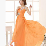 Evening dress one-shoulder dinner banquet long banquet EX-STOCK Canada 