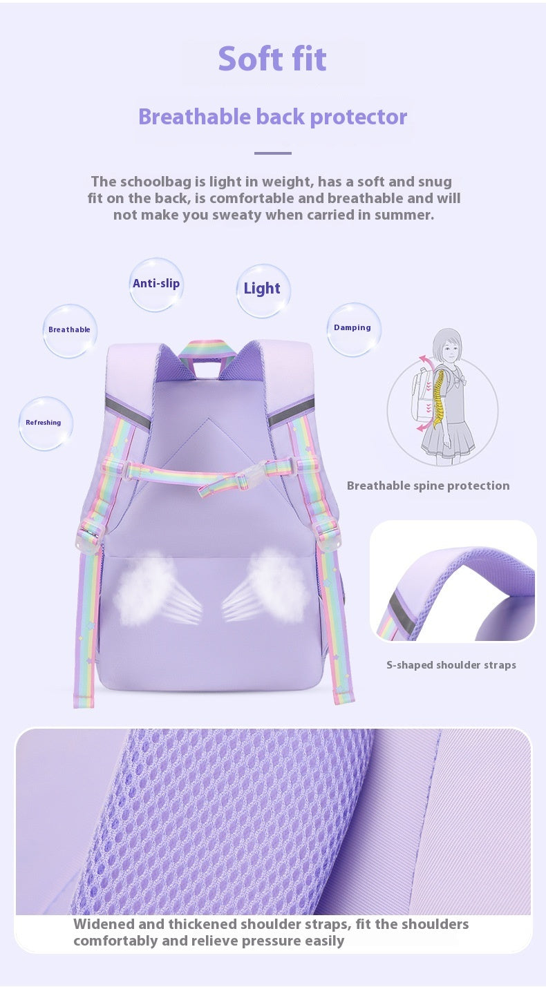 Schoolbag For Primary School Students, Large Capacity, Burden Reduction For Children From Grade 2 To Grade 6 EX-STOCK