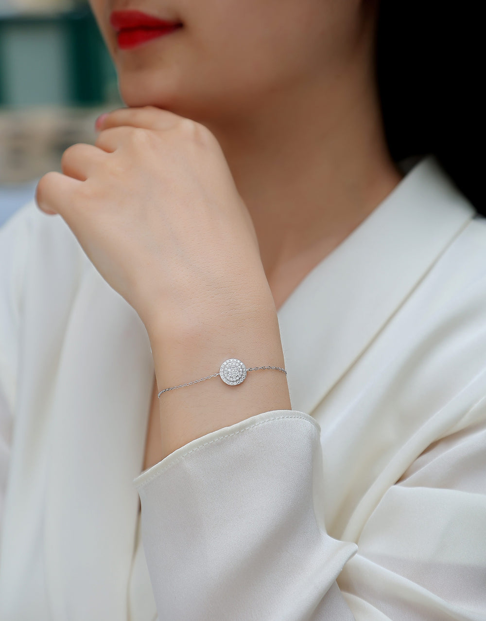 Chain Of Wealth - A Luxurious And Fashionable Light Luxury Jewelry Silver Bracelet And Bracelet Set With Top-quality Moissanite, S925 Silver Plated Platinum EX-STOCK Canada 