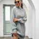 Winter Solid Knitted turtleneck sweater dress Mini - EX-STOCK CANADA