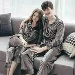 2pcs Couple Gold Velvet Long Sleeve Pajamas set - EX-STOCK CANADA