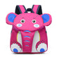 Pink elephant-shaped backpack on a white background
