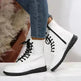 Round Toe Martin Shoes Mid-calf Length Large Size Leather Boots - EX-STOCK CANADA