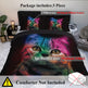 Cat Bedding For Kids Girls Boys Cute Colorful Cat Pattern Quilt Cover Bedspread 3 Piece Bold Color Black Animal Duvet Cover Set For Single Bed EX-STOCK Canada 