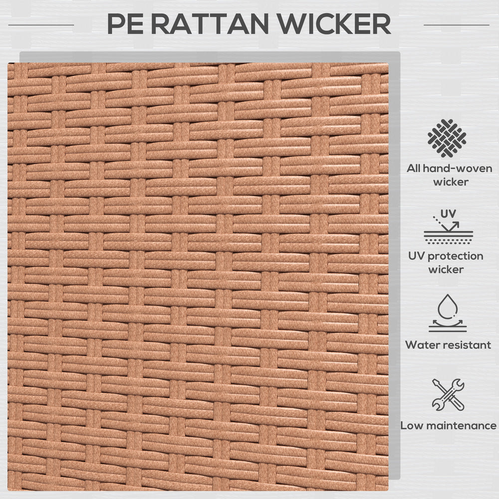 Divano da patio in rattan PE con seduta profonda e cuscini rimovibili, divano 3 posti, mobili da esterno per balcone, terrazza, giardino e bordo piscina, sabbiaEX-STOCK Canada 