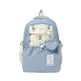 Light blue backpack with beige accents on a white background
