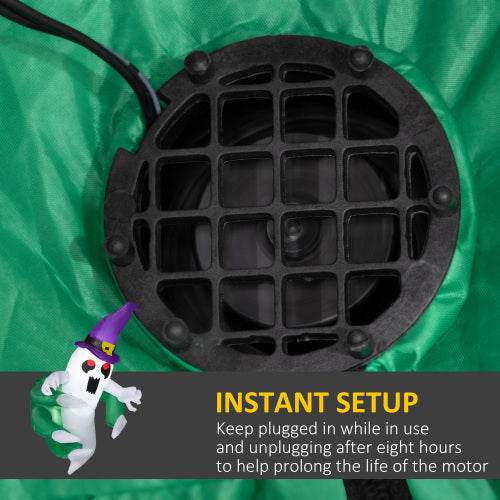 Outsunny 4ft Inflatable Halloween Decoration, Lighted Window Sticker Ghost In Hat, Blow Up Outdoor LED Yard Display, Waterproof - EX-STOCK Canada