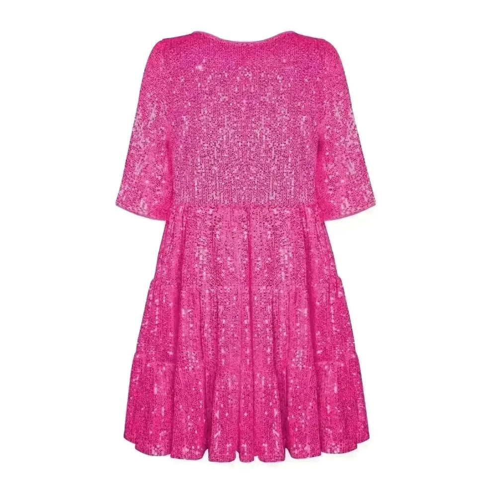 Elegant ladies Sequined Short Mini Skater Dress - EX-STOCK CANADA