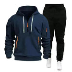 Men's pocket Half Zipper Hoodie Sweatshirt Pullover Sportswear