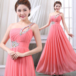 Evening dress one-shoulder dinner banquet long banquet EX-STOCK Canada 