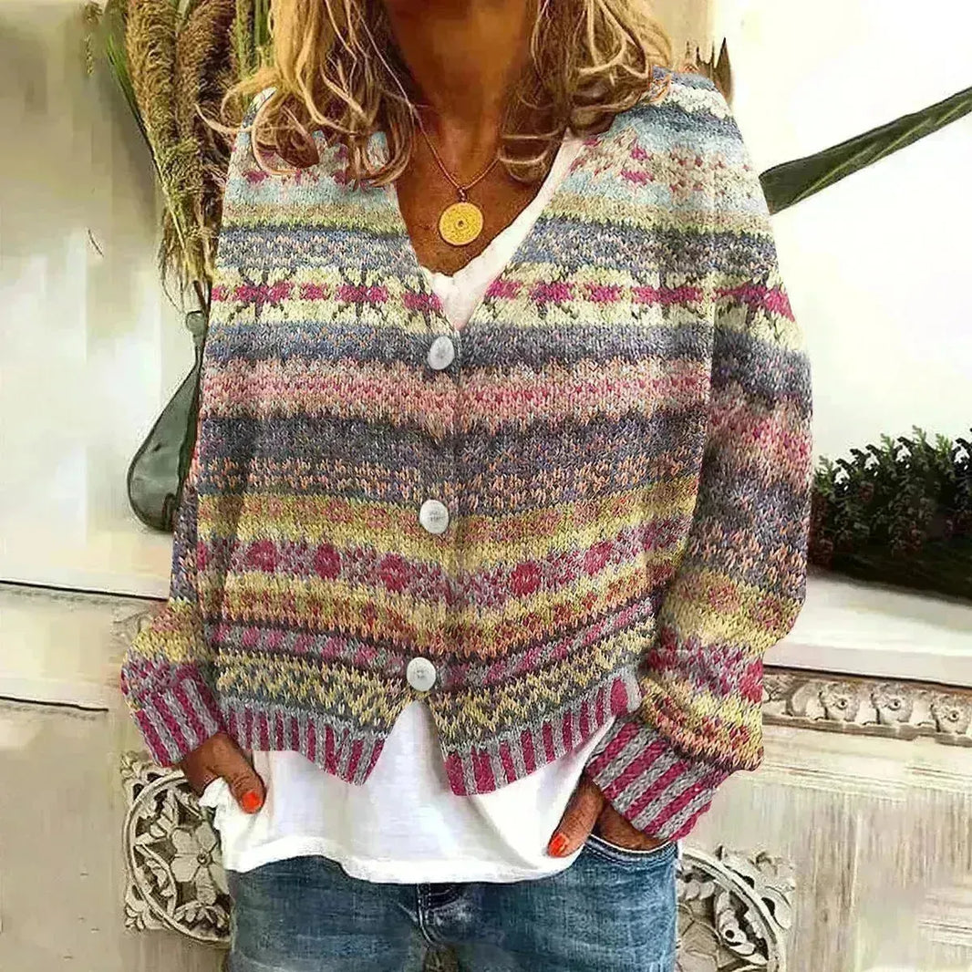 Christmas Abstract Printing Casual Cloak Coat Cardigan Sweater
