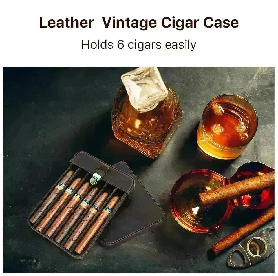 Portable Vintage Horse Leather Travel Cigarette case Cigar wallet - EX-STOCK CANADA
