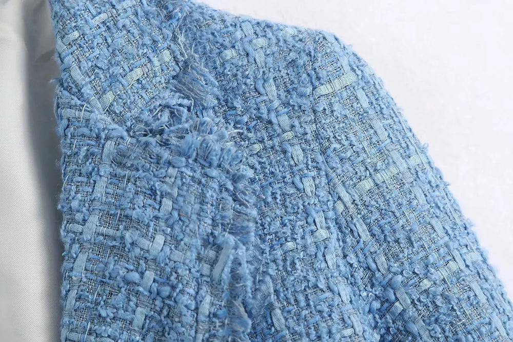 Retro loose suit tweed women's blazer jacket casual women streetwear - EX-STOCK CANADA