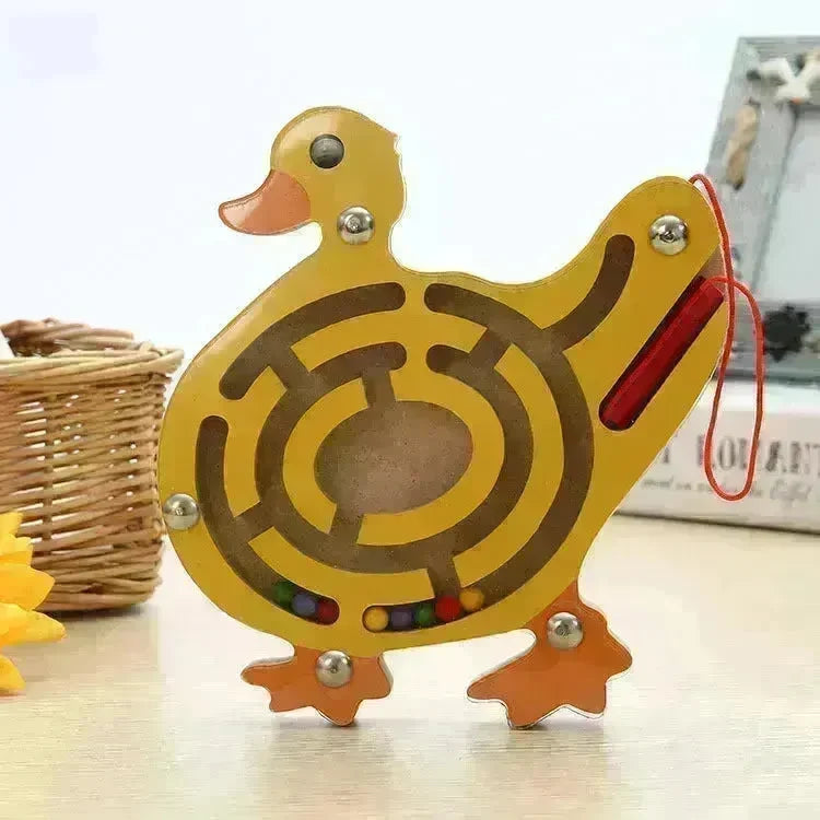 Children Magnetic Maze Toy Kids Wooden Puzzle Game Toy Kids Early Educational Brain Teaser Wooden Toy Intellectual Jigsaw Board - EX-STOCK CANADA