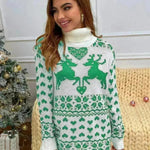 Winter Wool Mini Jumper dress Christmas Turtleneck Sweater Dress