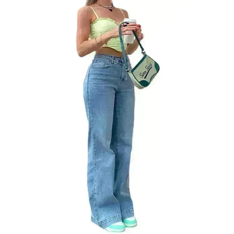 Women's Jeans Mid-rise Blue Commuter Bootcut Pants - EX-STOCK CANADA