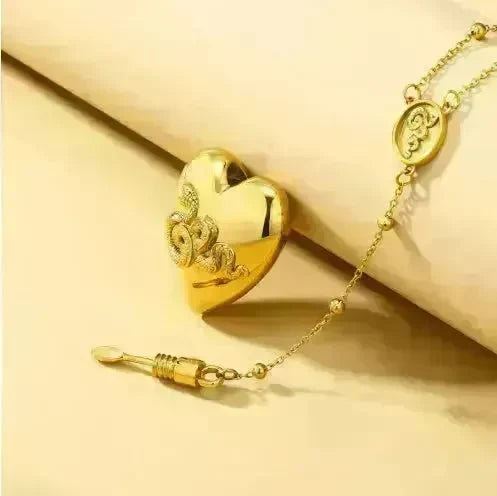 18k Gold Detachable Love Necklace With Snake Carving Fashion Personality Clavicle Chain Necklace For Valentine's Day Loved Memorial Jewelry - EX-STOCK CANADA