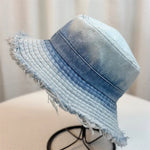 Sombrero de cubo de mezclilla de verano para mujeres, a prueba de solas a prueba de solas, un sombrero pequeño