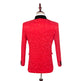 Men's Red Jacquard Tuxedo Suit Set – 3-Piece Wedding & Gala Suit