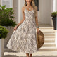 Women's Striped V-Neck Backless Tie Strap Beach Dress - Sexy Elegant Summer Maxi Dress EX-STOCK