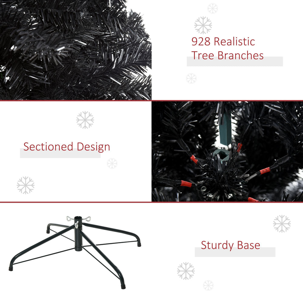 6ft Artificial Christmas Tree Unlit Douglas Fir With Realistic Branch Tips, Black Halloween Style EX-STOCK Canada 
