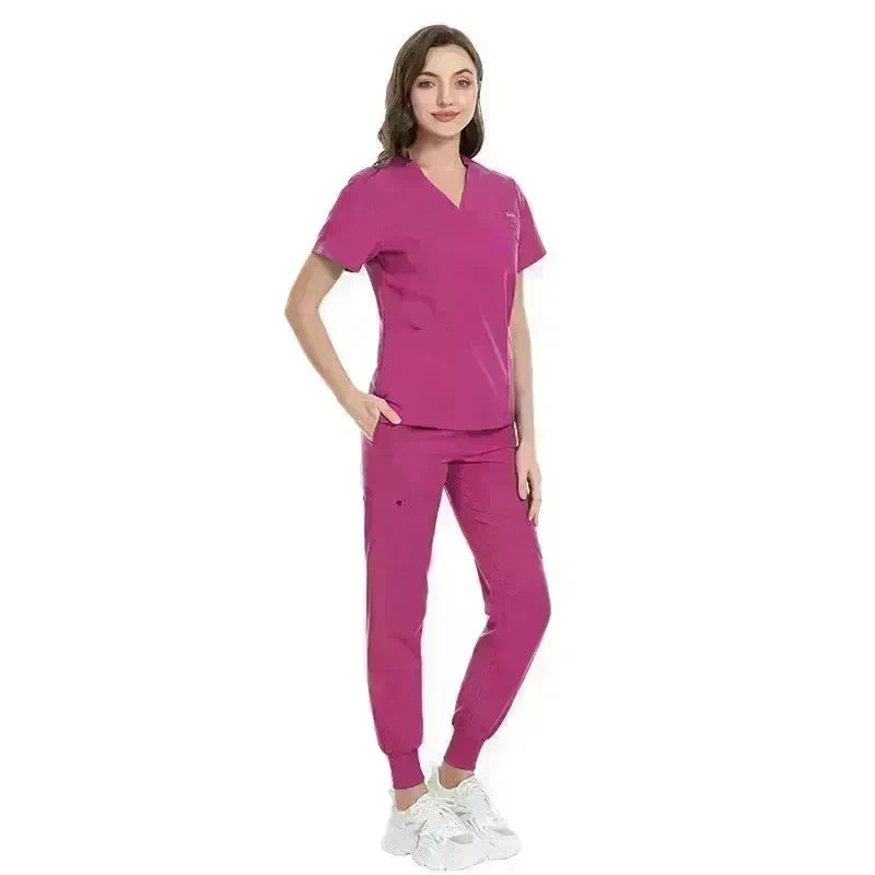 Hospital Nurses V-Neck Suit Work Uniform Workwear - EX-STOCK CANADA