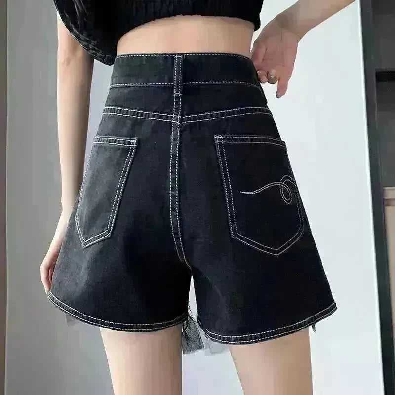 High Waist Design Denim Shorts For Women - EX-STOCK CANADA