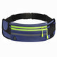 Blue waist bag with green accents on a white background