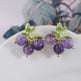 Female Purple Blueberry Fruit Beaded Earrings - EX-STOCK CANADA