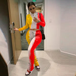 Tie-Dye 2pcs Women Long sleeve Drawstring Sweatsuit Outfit set