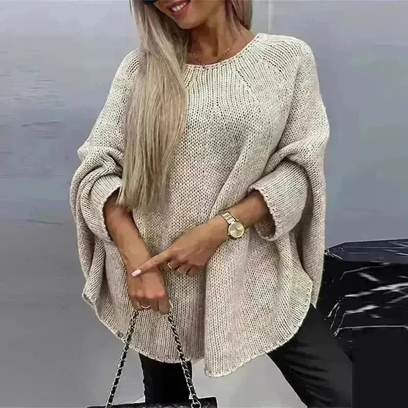 Oversized Fashion Knitted Fleece Pullover Sweater tops for Fall Winter