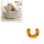 2 In 1 Dog And Cat Bed Pet Winter Bed Round Plush Warm Bed House Soft Long Plush Pets Bed Pet Products EX-STOCK Canada 