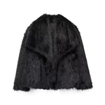 Winter Plush Open front Coat Thick lapel Outwear Faux Fur Coat women