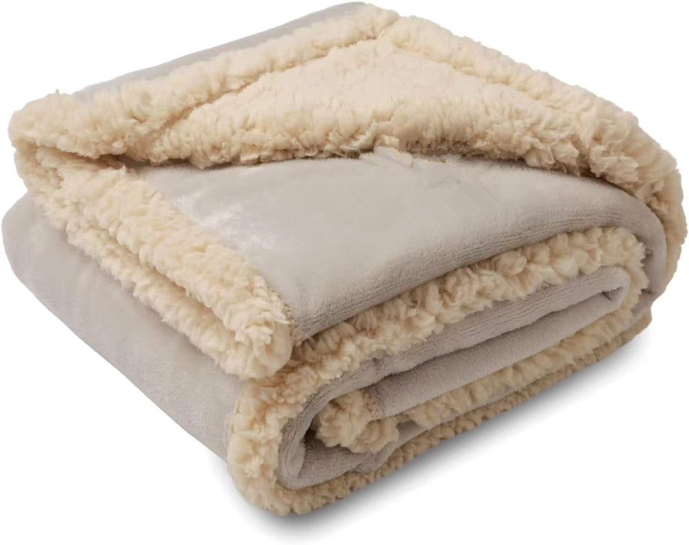 Flannel Cotton Wool Sherpa Thick Pet Blanket Dog Kennel EX-STOCK Canada 