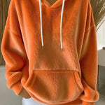 Women's Solid Color Lamb Fleece Lined Versatile Sweatshirt For Autumn And Winter EX-STOCK Canada 